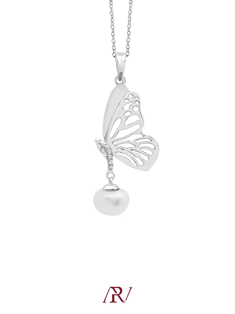 Butterfly Pearl Necklace : ARV-NK-028