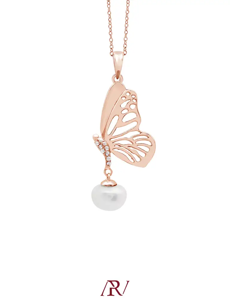 Butterfly Pearl Necklace : ARV-NK-028