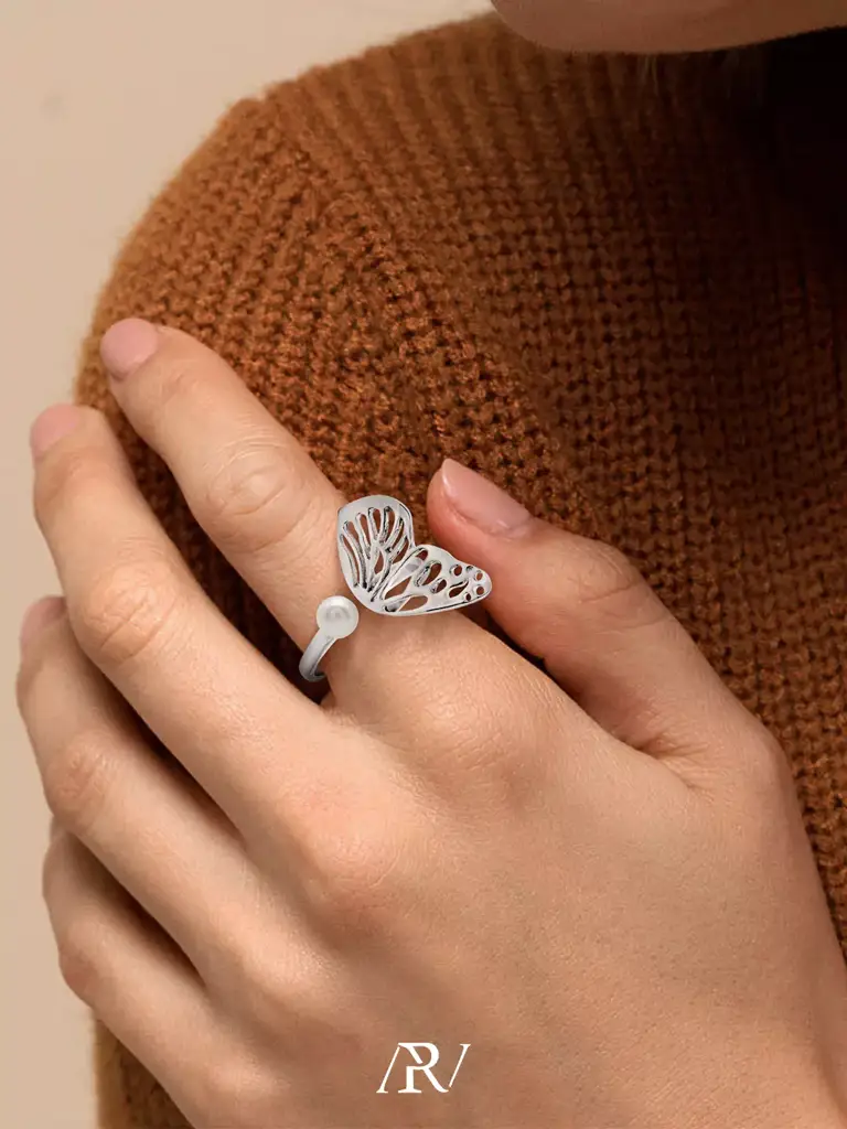Butterfly Pearl Ring : ARV-RI-040