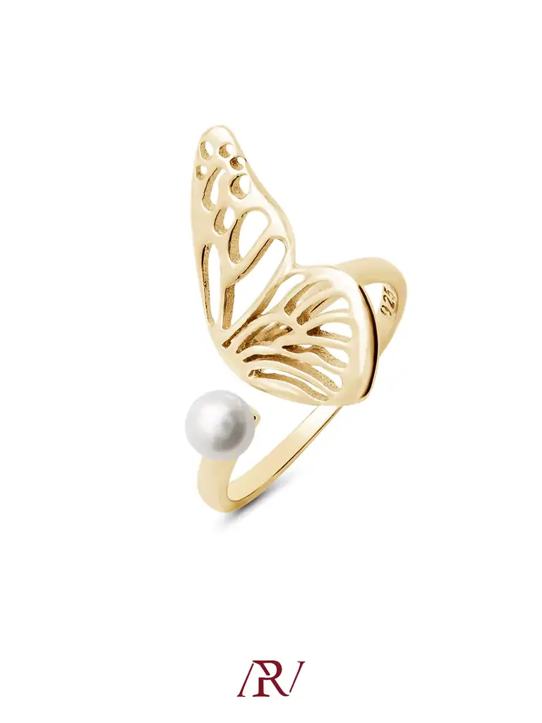Butterfly Pearl Ring : ARV-RI-040