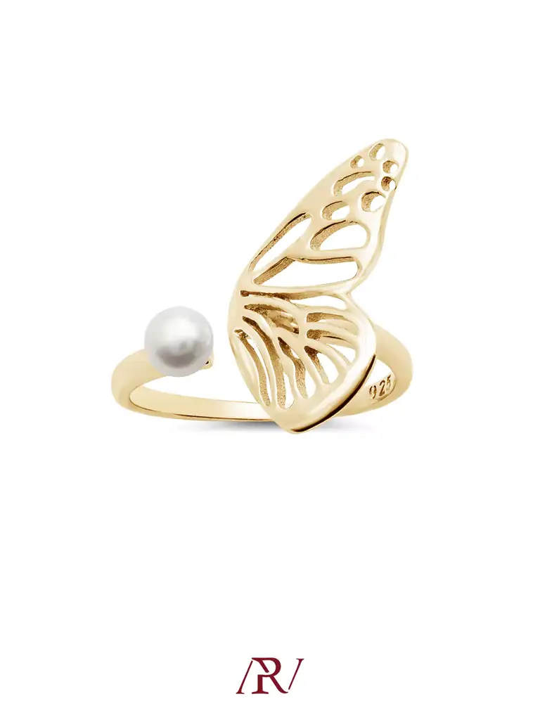 Butterfly Pearl Ring : ARV-RI-040