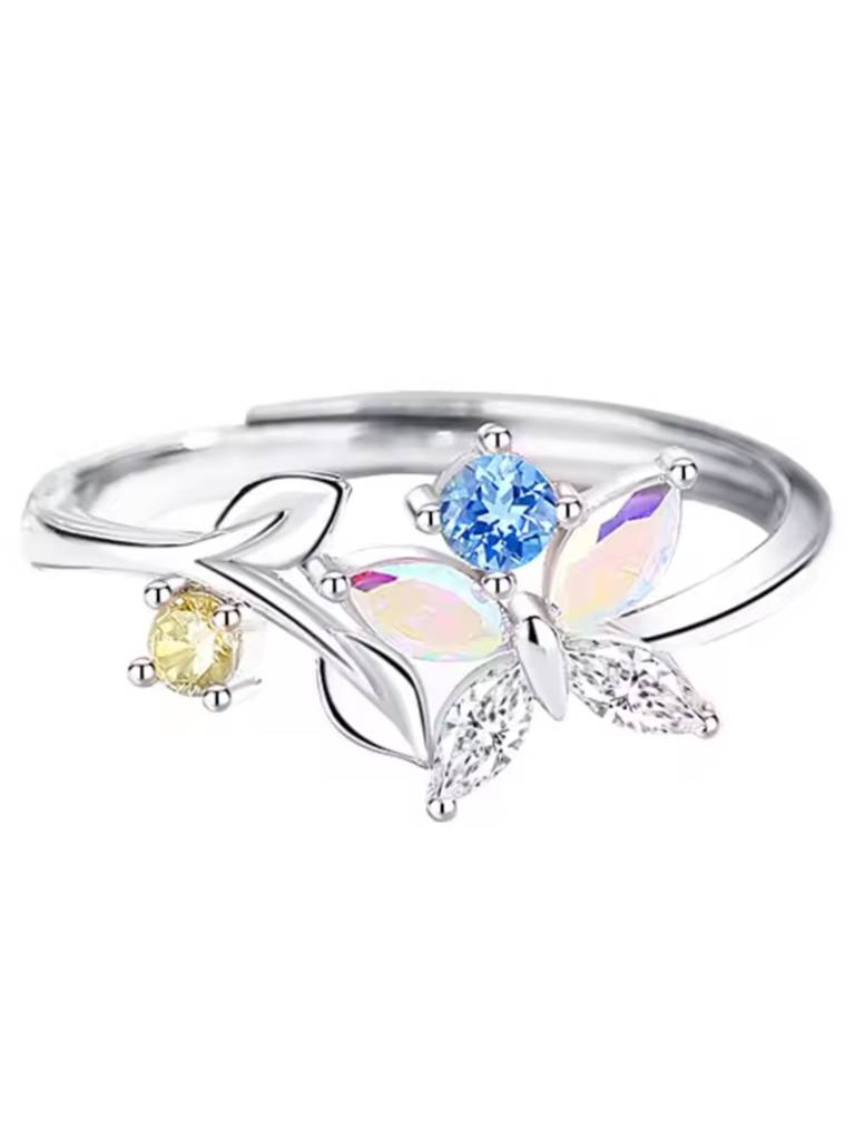Brd Jewelry 925 Sterling Silver Butterfly Ring For Women And Girls, Adjustable Silver Ring, Gifts For Girlfriend : B0D5CY9PTC