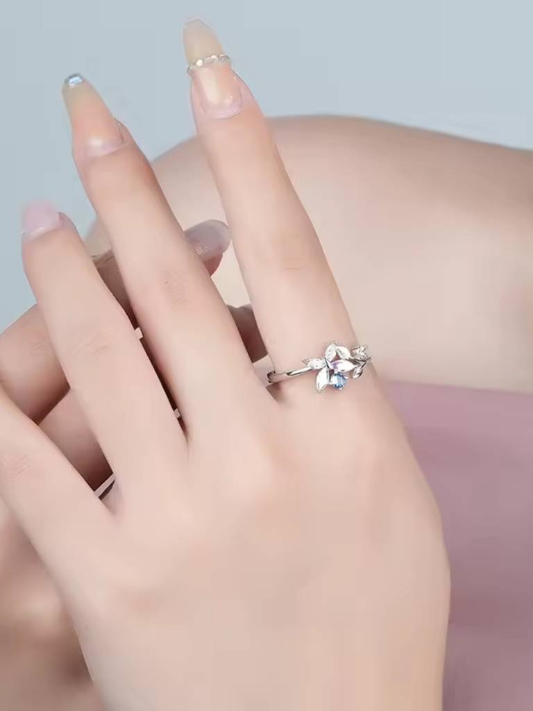 Brd Jewelry 925 Sterling Silver Butterfly Ring For Women And Girls, Adjustable Silver Ring, Gifts For Girlfriend : B0D5CY9PTC