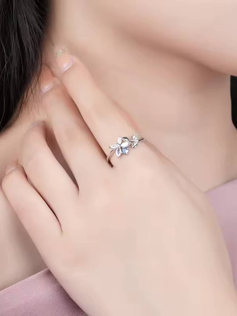 Brd Jewelry 925 Sterling Silver Butterfly Ring For Women And Girls, Adjustable Silver Ring, Gifts For Girlfriend : B0D5CY9PTC