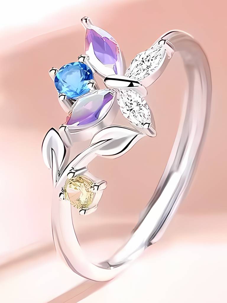 Brd Jewelry 925 Sterling Silver Butterfly Ring For Women And Girls, Adjustable Silver Ring, Gifts For Girlfriend : B0D5CY9PTC