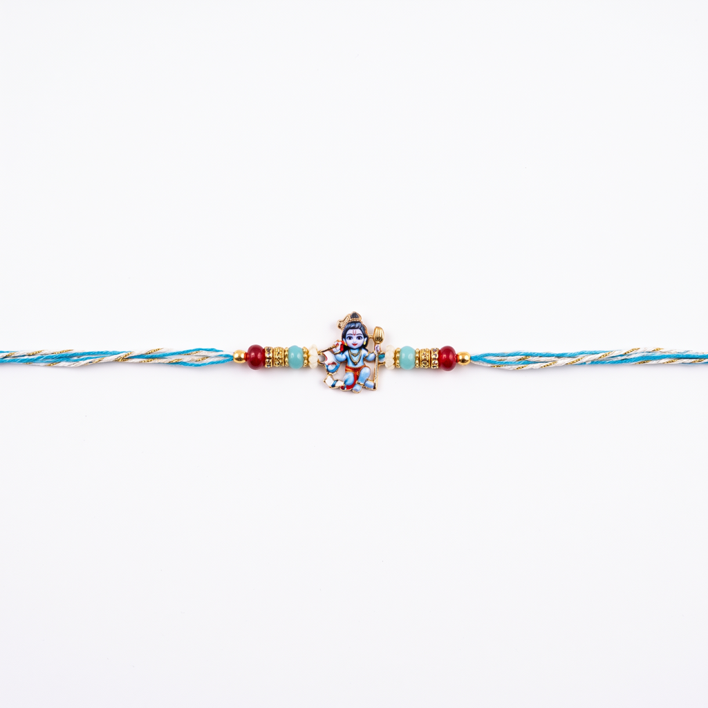 Lord Shiva Blue Meenakari Single Rakhi : BV-AH-RKHI-DEITY-SHIVA-BLUE-SINGLE