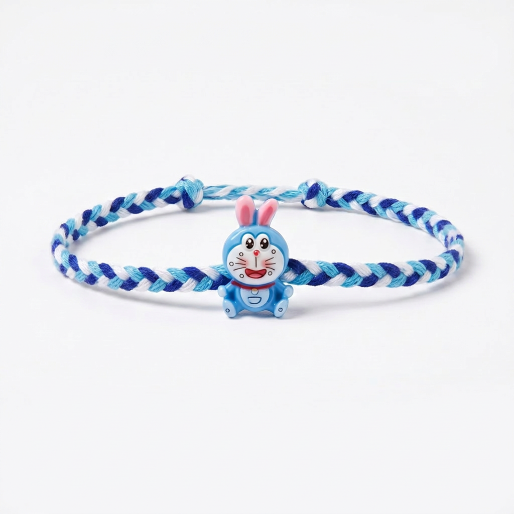 Doraemon Blue Braided Kids Rakhi : BV-AH-RKHI-KIDS-DORAEMON-BLUE
