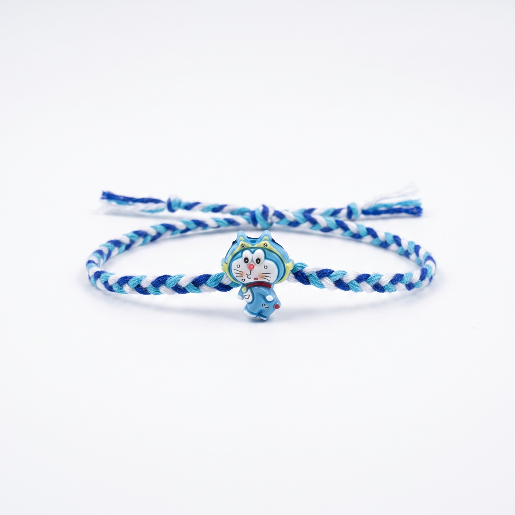 Doraemon Hooded Blue Braided Kids Rakhi : BV-AH-RKHI-KIDS-DORAEMON-BLUE-2