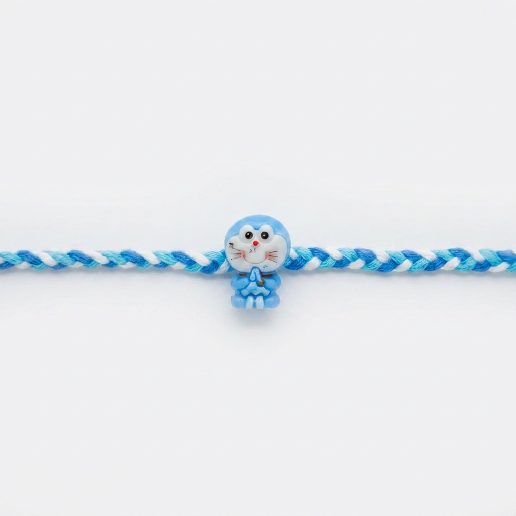 Doraemon Praying Pose Blue Kids Rakhi : BV-AH-RKHI-KIDS-DORAEMON-PRAYING-BLUE