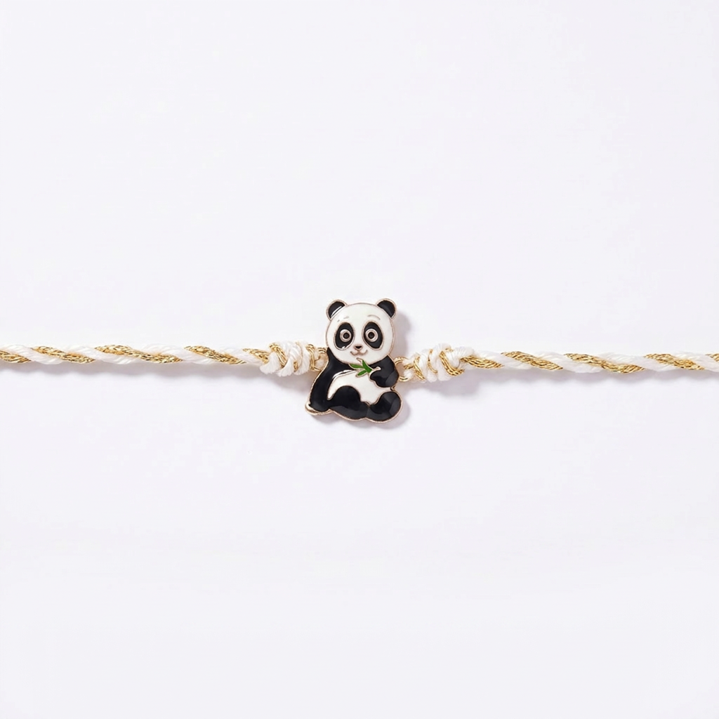 Cute Panda White Kids Rakhi : BV-AH-RKHI-KIDS-PANDA-WHITE