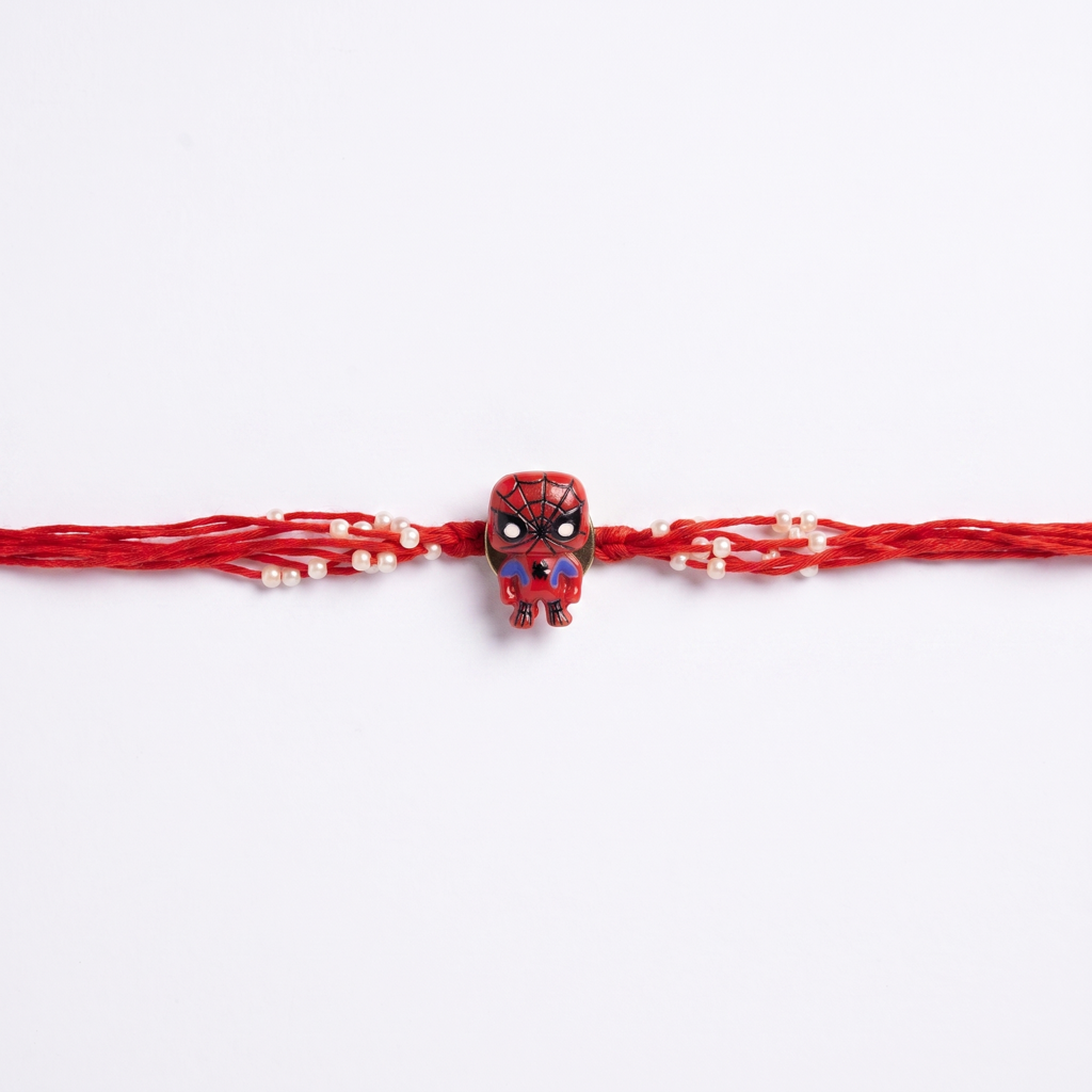 Spiderman Superhero Red Kids Rakhi : BV-AH-RKHI-KIDS-SPIDERMAN-RED