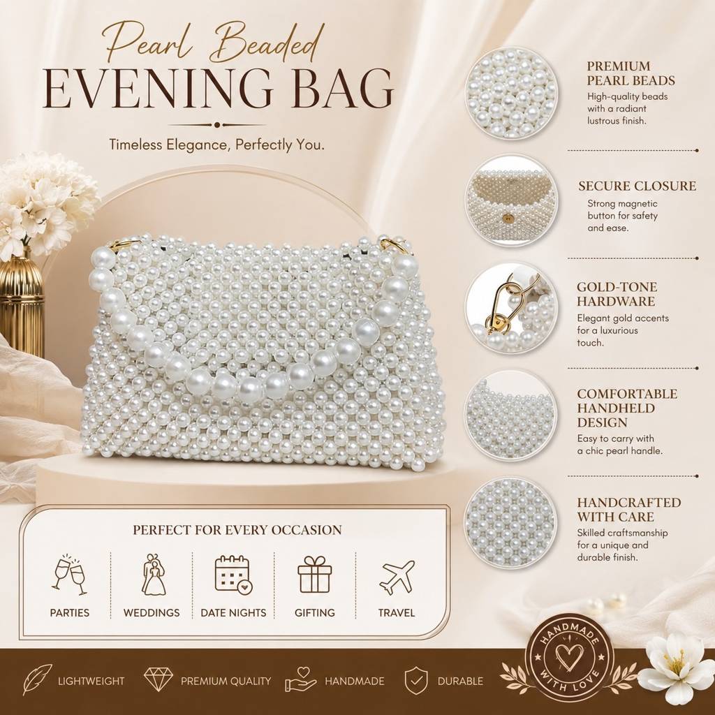 Chunky Pearl Handle Evening Bag : BV-KS-8