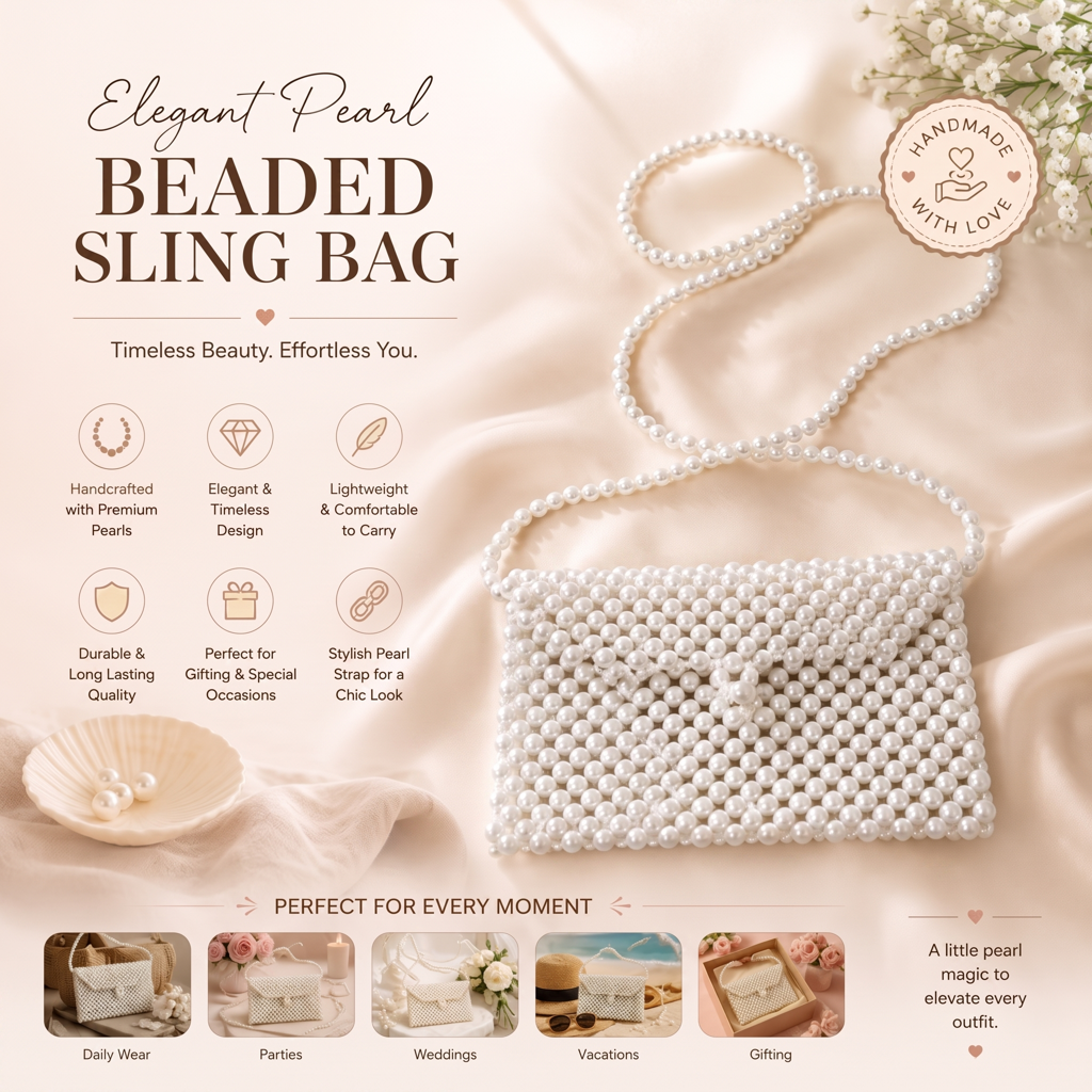 Pearl Envelope Crossbody Sling Bag : BV-KS-9