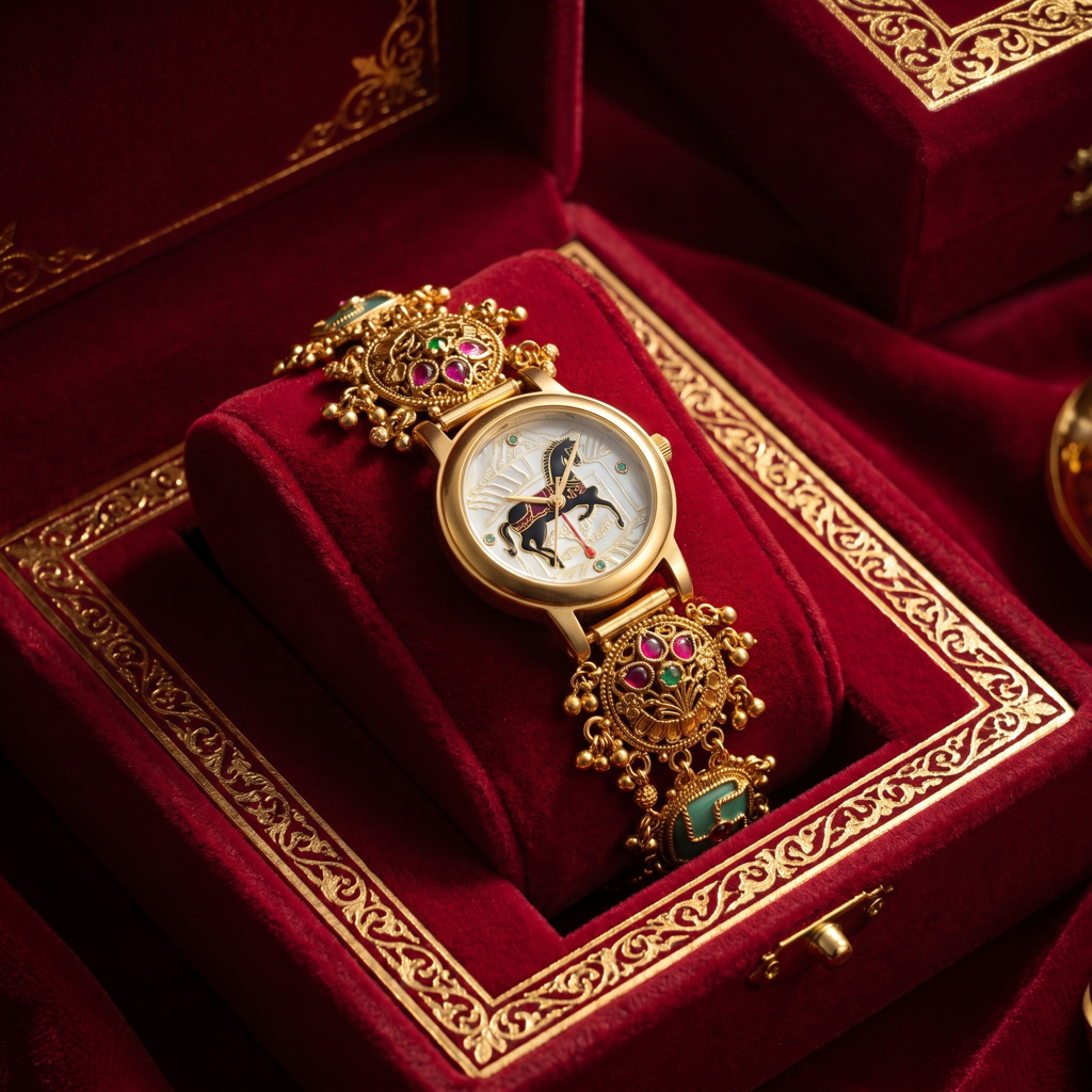 Royal Horse Enamel Mother Of Pearl Watch : BV-SRT-SIA-1