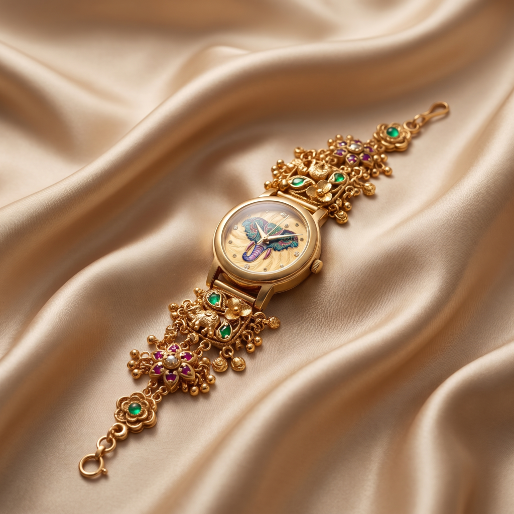 Meenakari Elephant Charm Bracelet Watch : BV-SRT-SIA-3