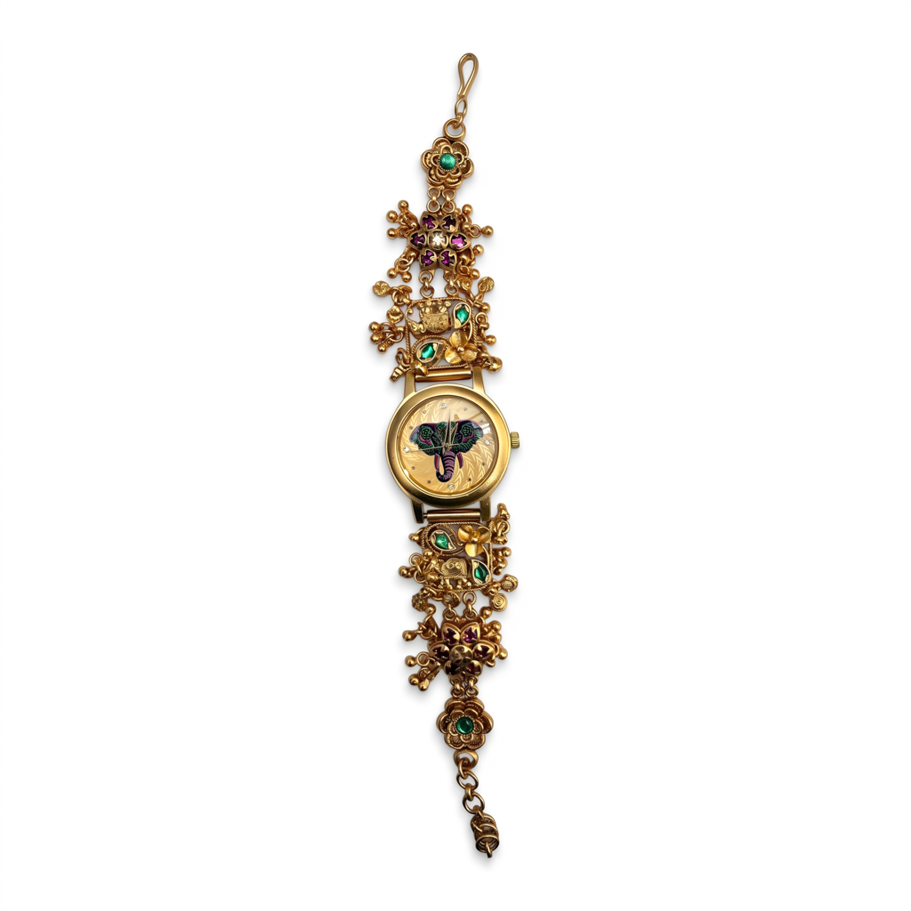 Meenakari Elephant Charm Bracelet Watch : BV-SRT-SIA-3