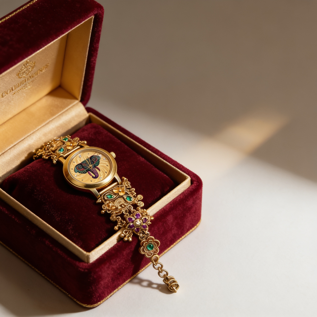 Meenakari Elephant Charm Bracelet Watch : BV-SRT-SIA-3