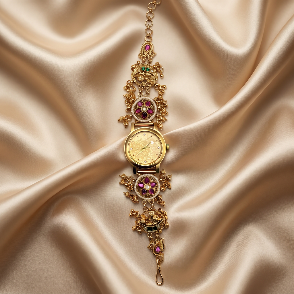 Butterfly Garden Etched Gold Dial Watch : BV-SRT-SIA-5
