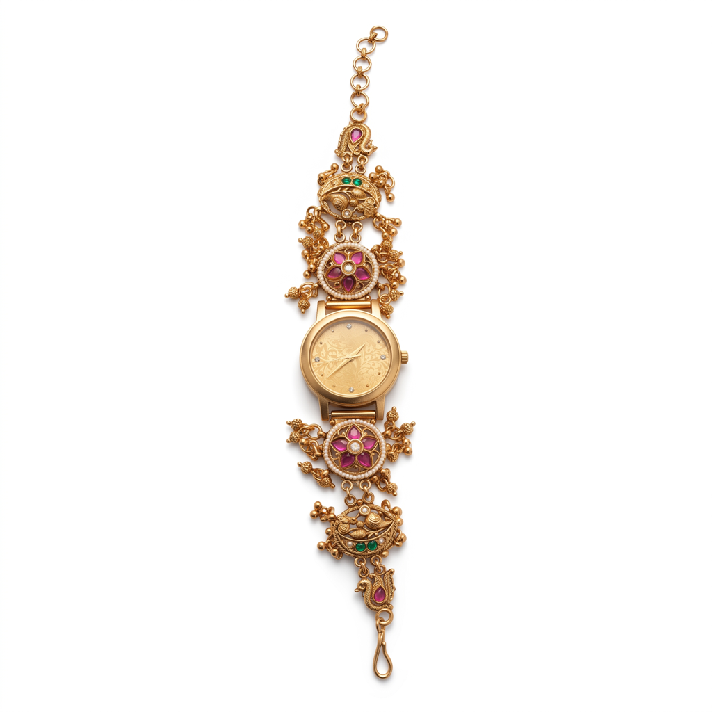 Butterfly Garden Etched Gold Dial Watch : BV-SRT-SIA-5