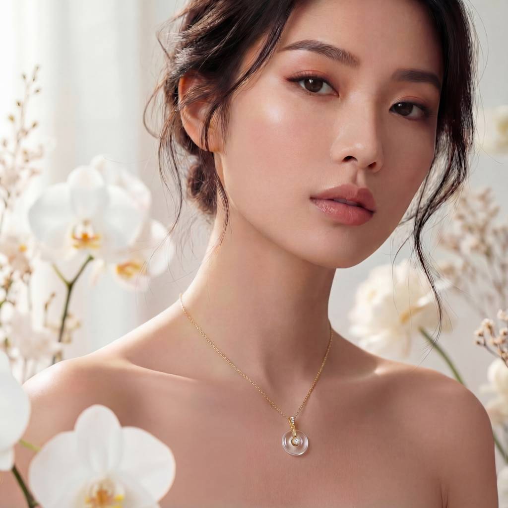 Korean Donut Pendant Necklace : YUFSNL222