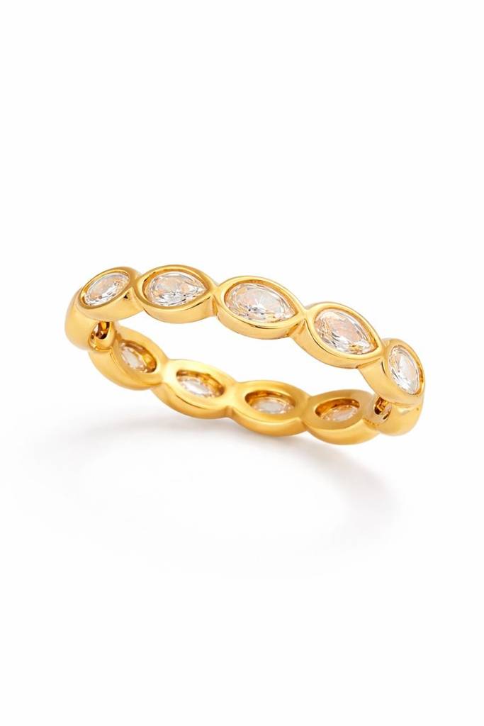 Marquise Orbit Gemstone Ring - Skin Safe, Elegant Occasion/Party Wear : 1005431
