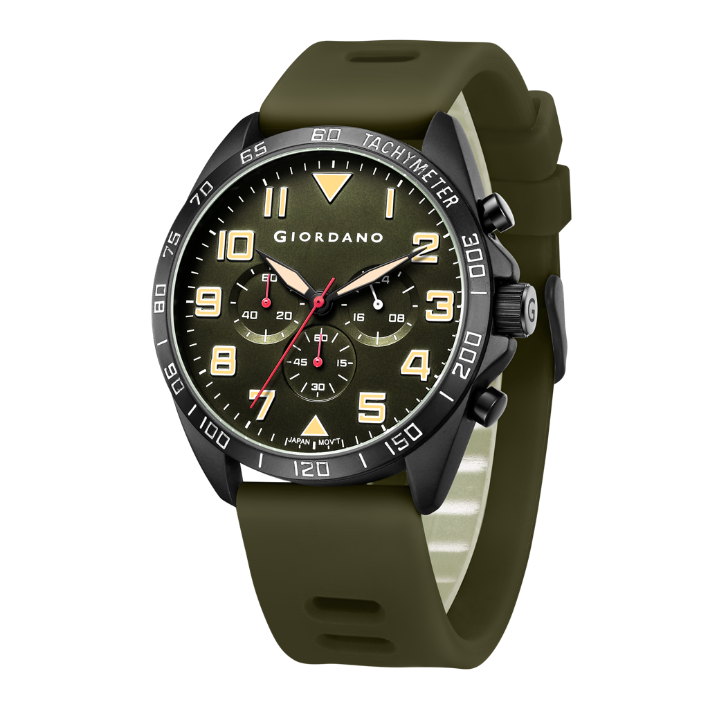 Giordano Multi Function - Performance Sport Watch For Men With Stopwatch Function & Silicon Strap : GZ-50092-03