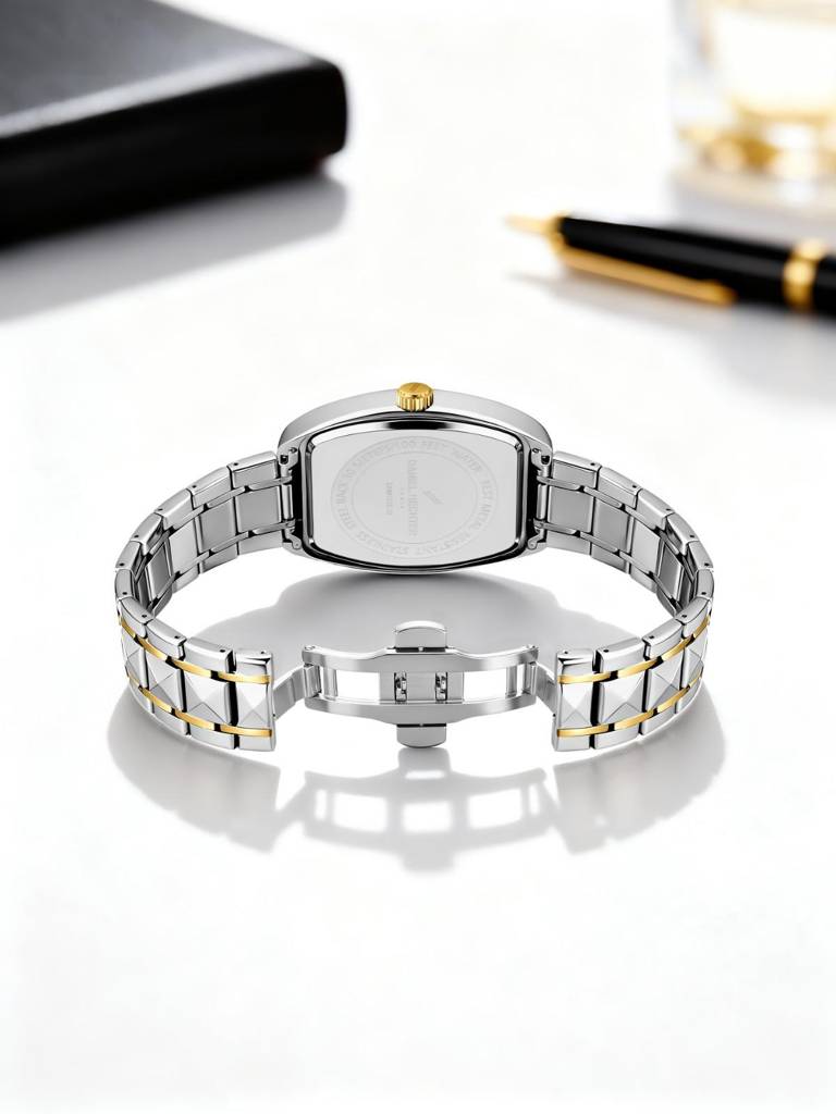 Daniel Hechter Duroc Collection Luxury Watch For Men With Roman Indices, Day-Date Display And Two-Tone Studded St : DHM1025-33