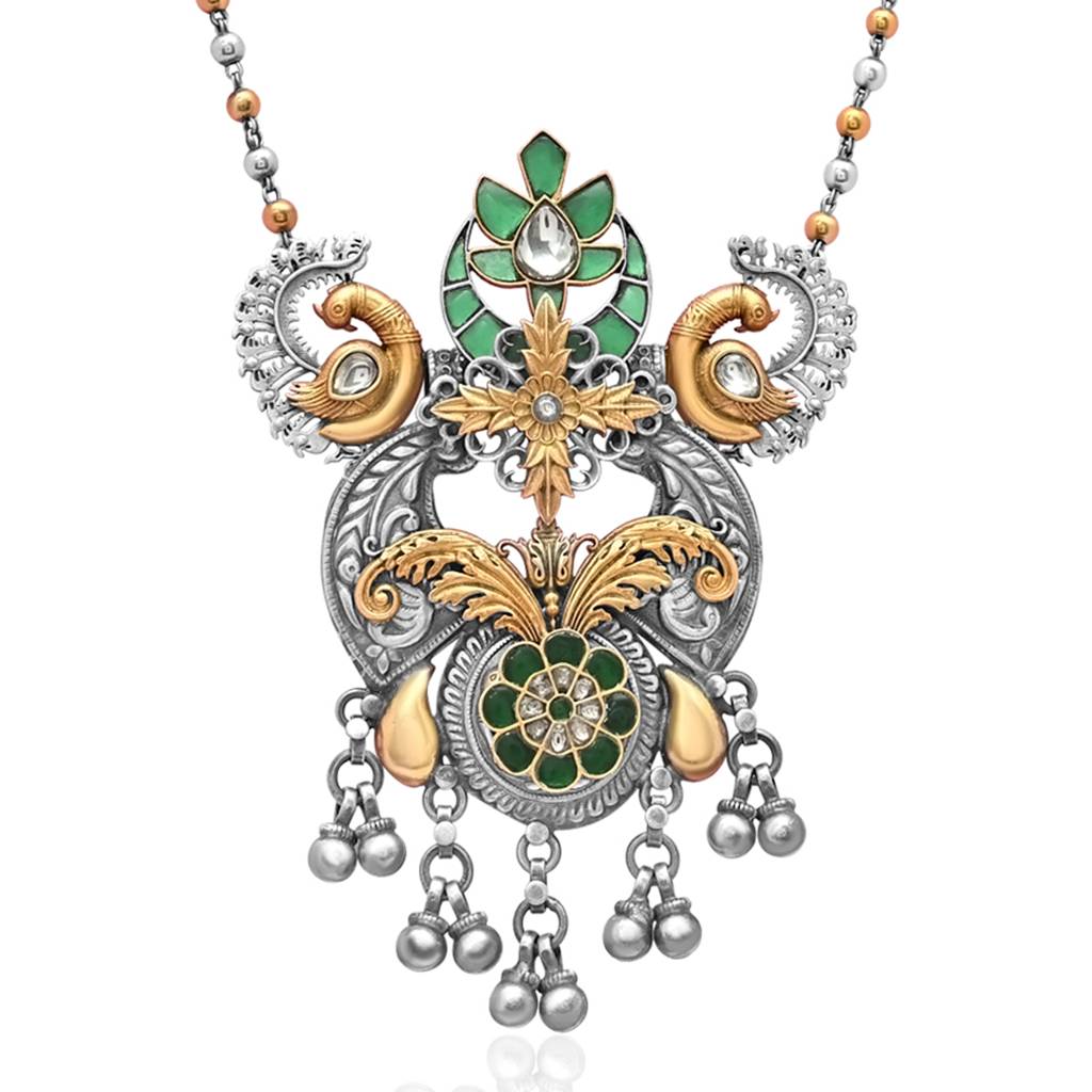 925 Pure Sterling Antique Silver Peacock Pattern Of Necklace | : NL1042