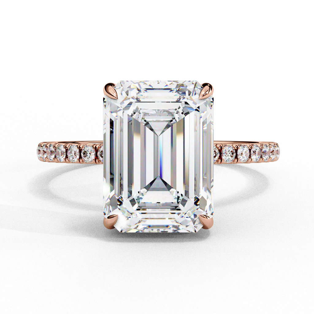 2.80Ct Emerald Cut Lab Grown Diamond Engagement Ring : ZY-021