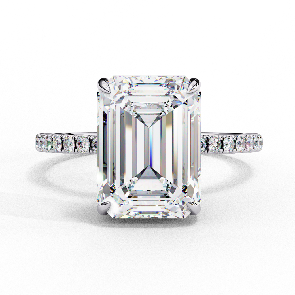 2.80Ct Emerald Cut Lab Grown Diamond Engagement Ring : ZY-021