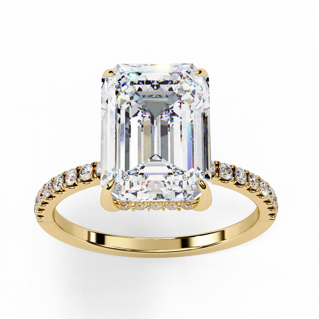 2.80Ct Emerald Cut Lab Grown Diamond Engagement Ring : ZY-021