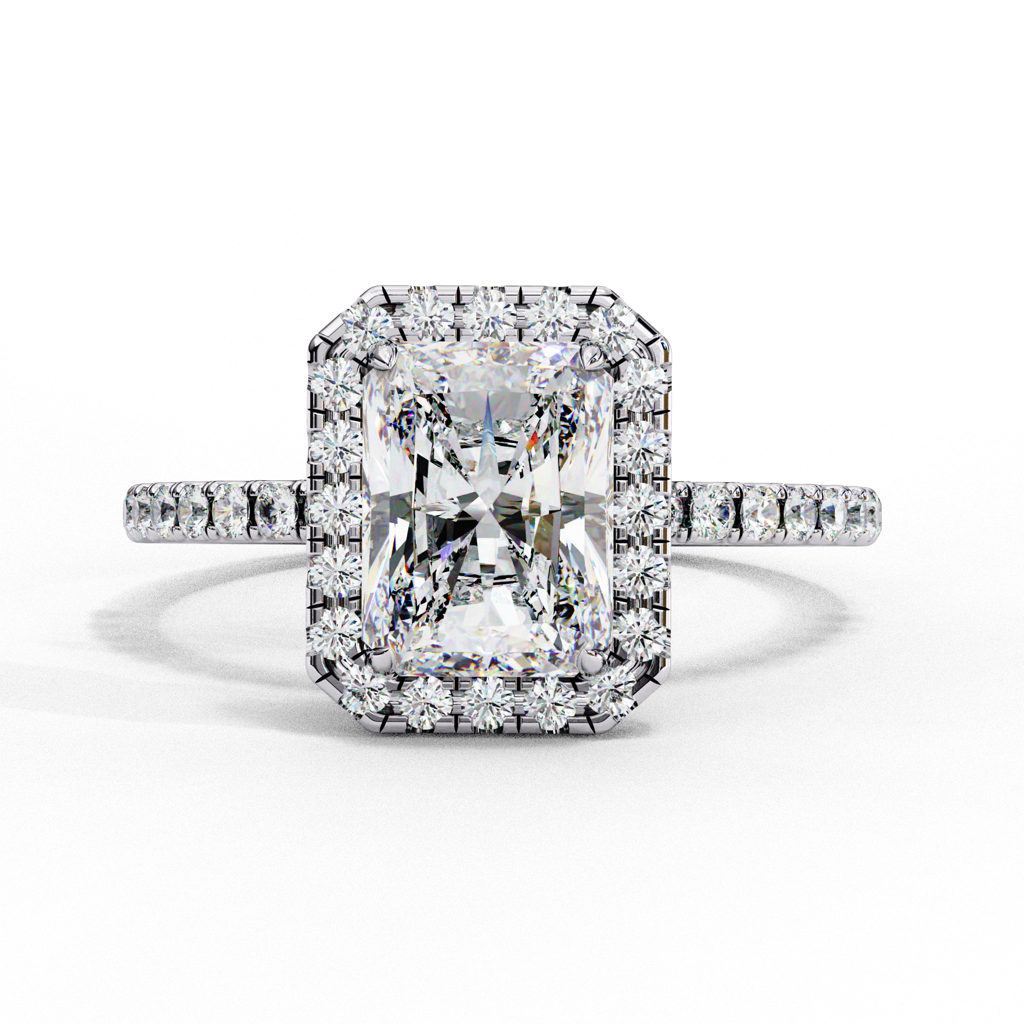 2Ct Radiant Cut Lab Grown Diamond Engagement Ring : ZY-028