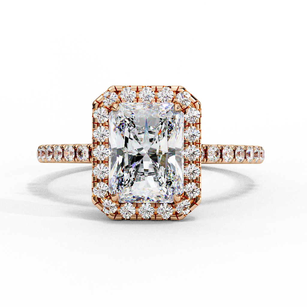 2Ct Radiant Cut Lab Grown Diamond Engagement Ring : ZY-028