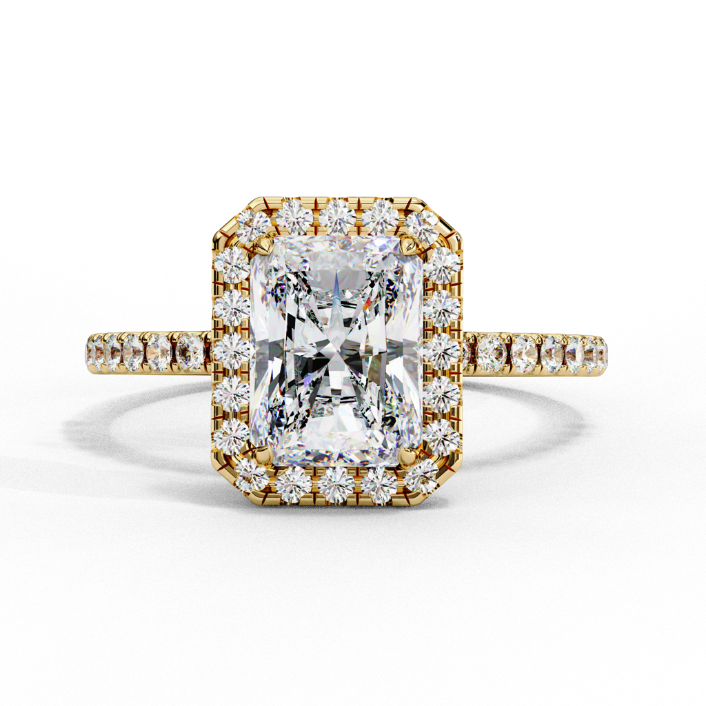 2Ct Radiant Cut Lab Grown Diamond Engagement Ring : ZY-028