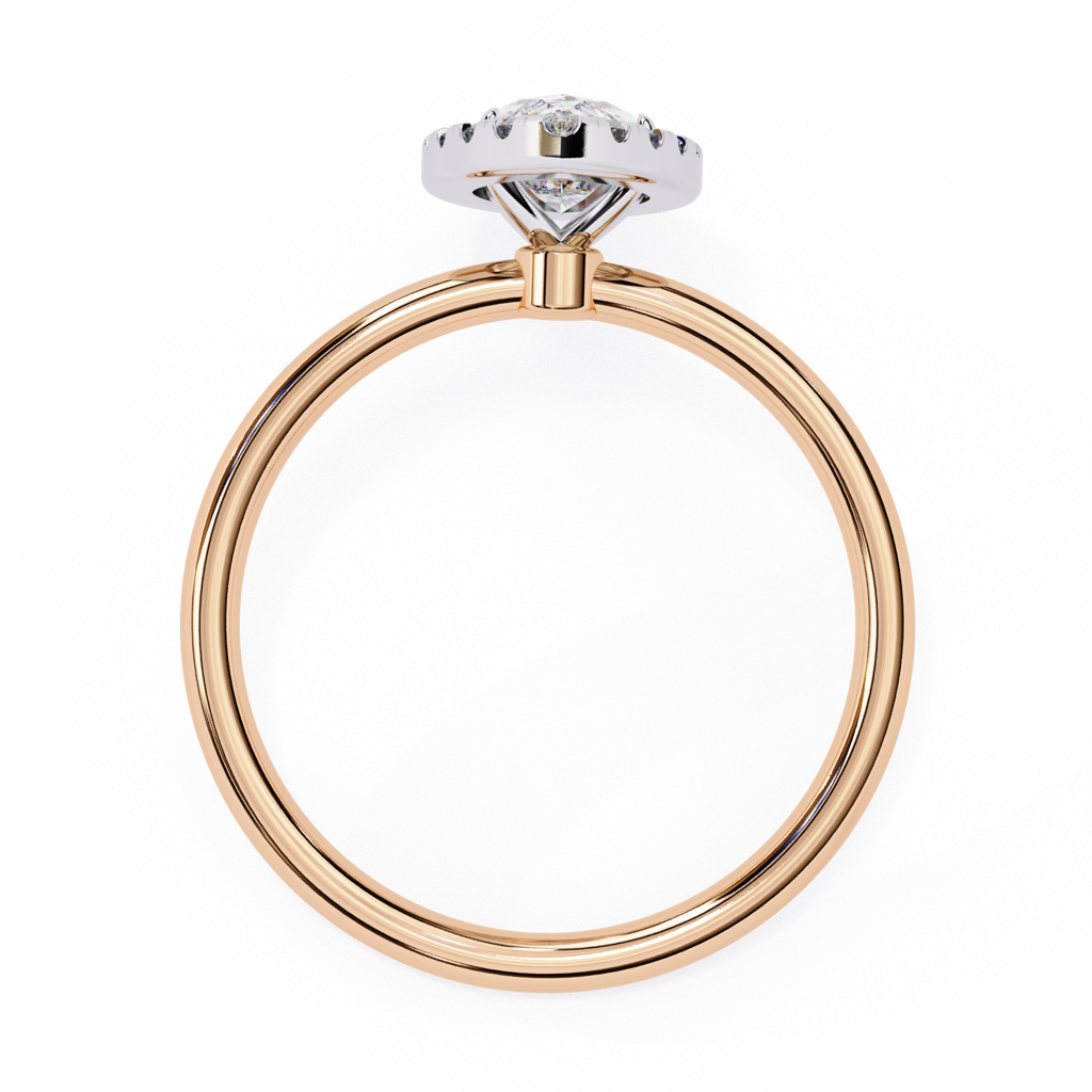 1Ct Marquise Cut Lab Grown Diamond Halo Engagement Ring : ZY-045