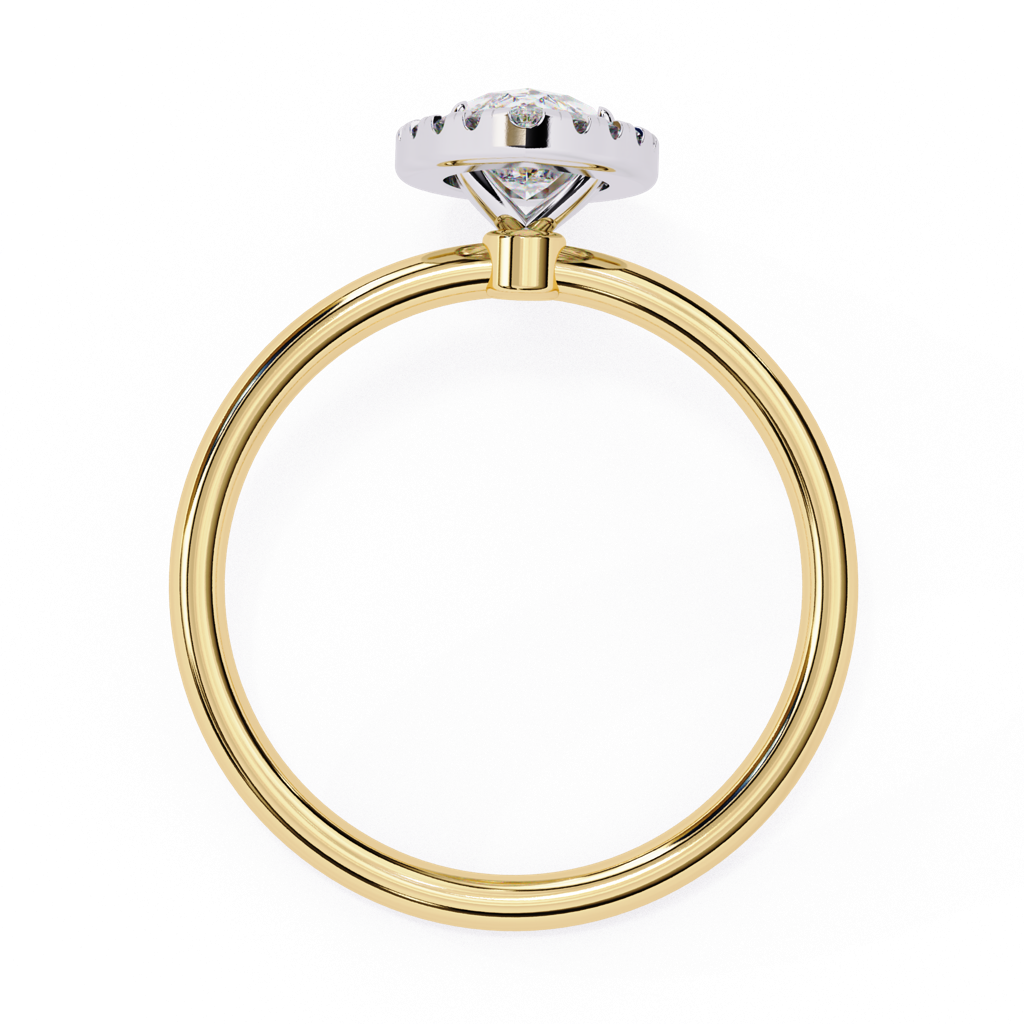 1Ct Marquise Cut Lab Grown Diamond Halo Engagement Ring : ZY-045