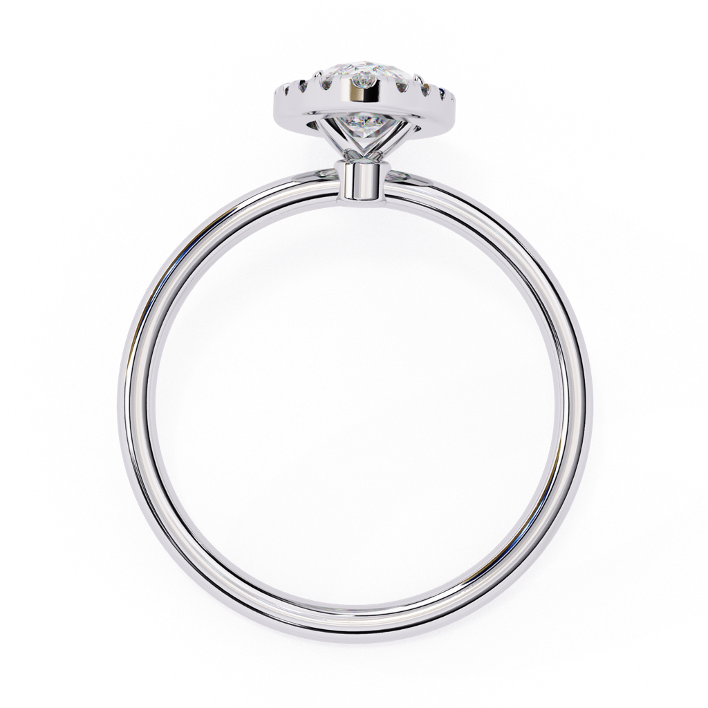1Ct Marquise Cut Lab Grown Diamond Halo Engagement Ring : ZY-045
