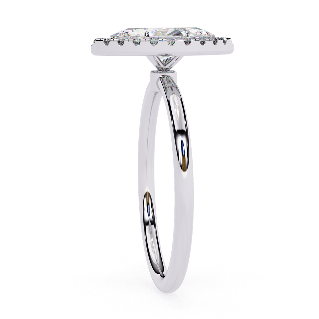 1Ct Marquise Cut Lab Grown Diamond Halo Engagement Ring : ZY-045