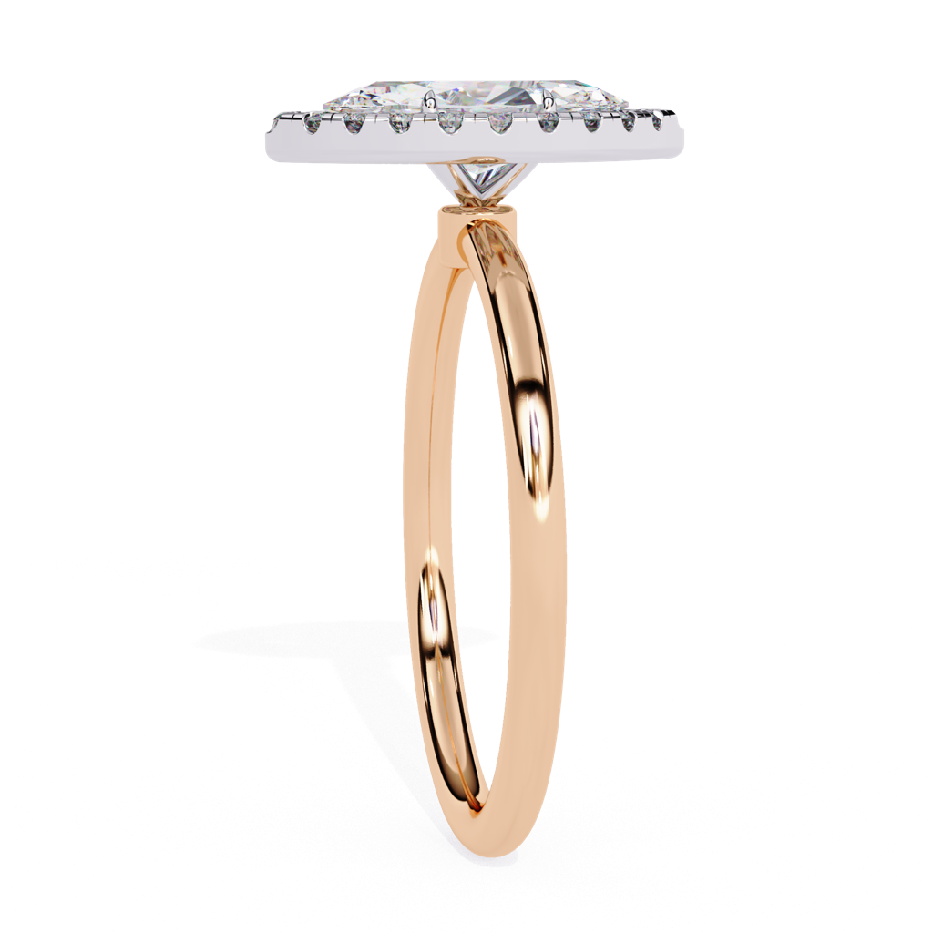 1Ct Marquise Cut Lab Grown Diamond Halo Engagement Ring : ZY-045