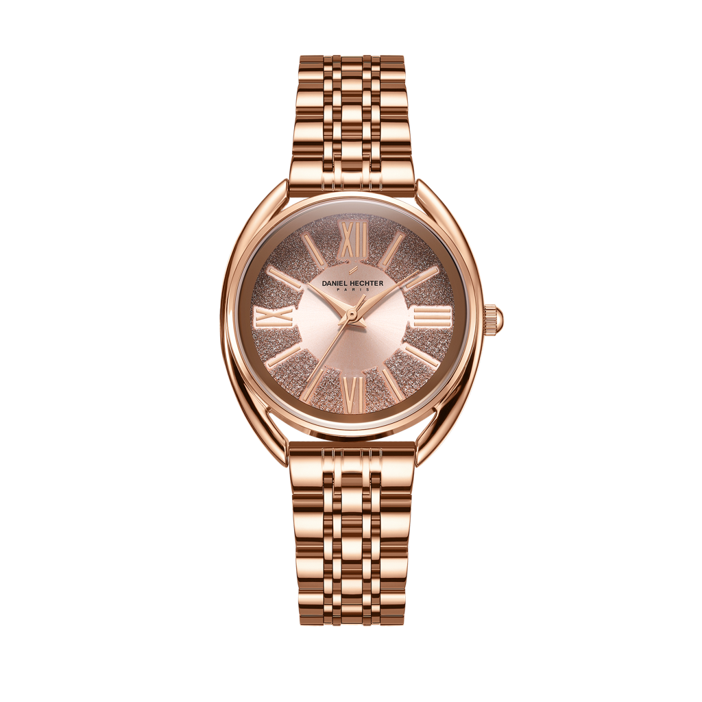 Daniel Hechter Paris Neuilly Collection Analog Watch For Women Â Roman Indexes, Shimmer Round Dial And Stainles : DHW2007-22