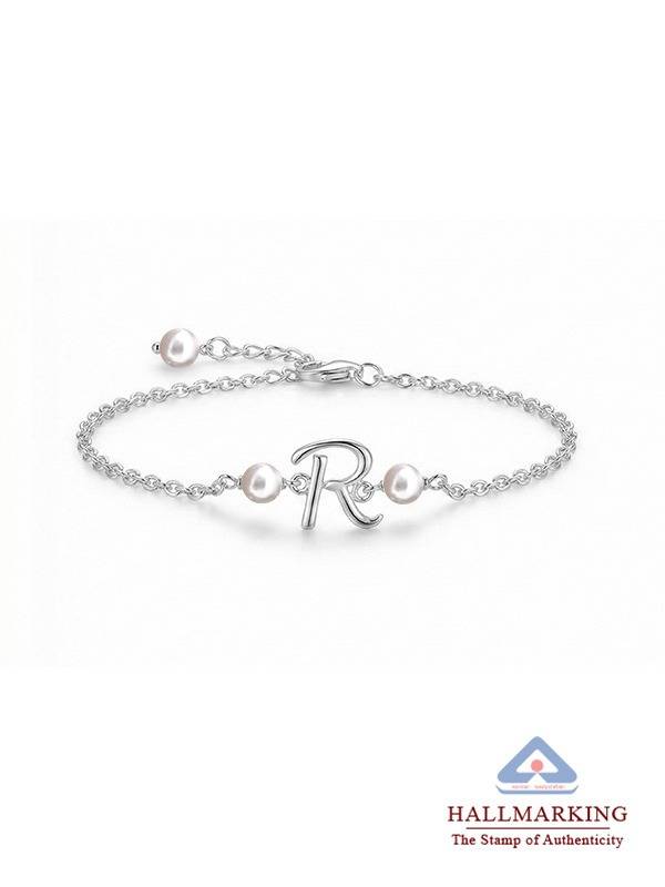 Personalized Letter Pearl Anklet : CAN02SL