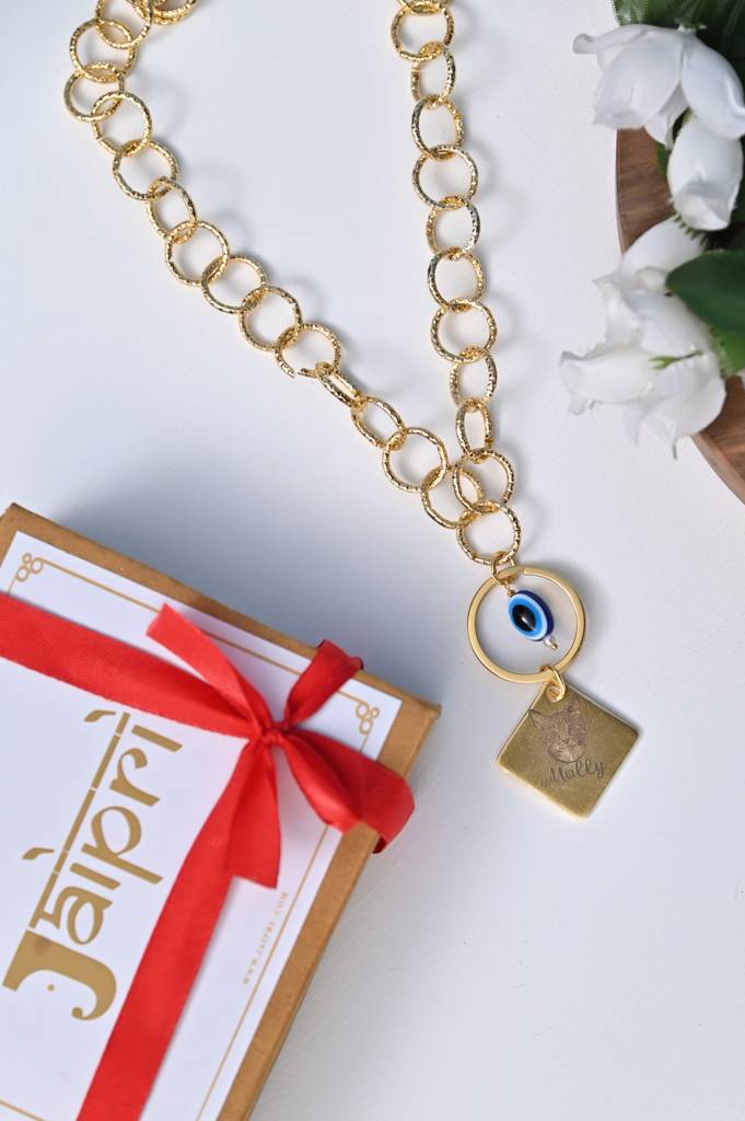 Custom Cat Name And Image Chain Collar Jewelry For Pets Gift-1 : Cat001