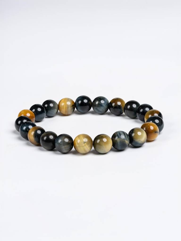 Blue Gold Tigers Eye Bracelet : LAABL155-65-S