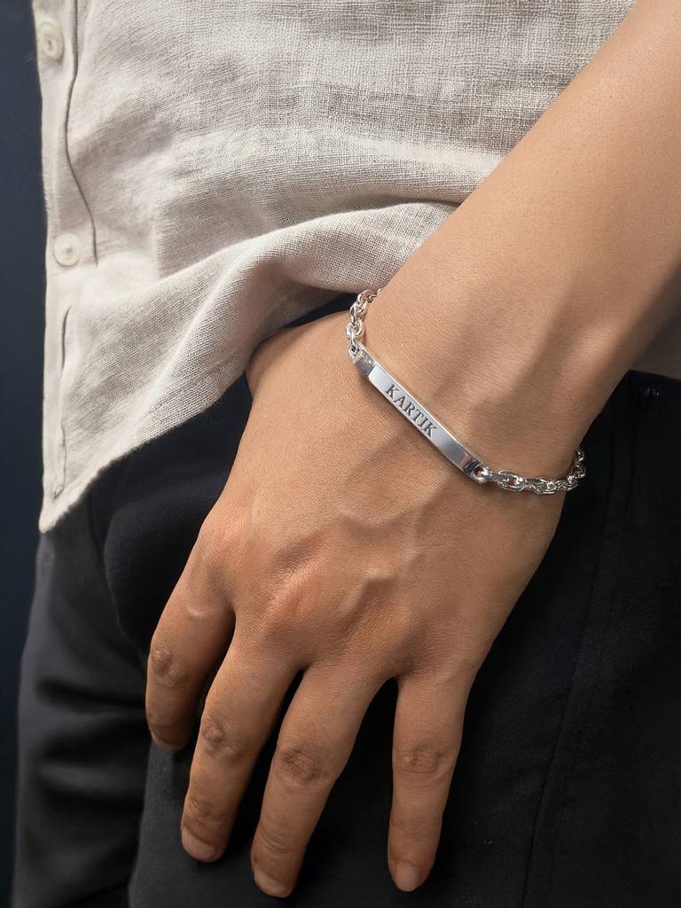 Personalized Cable Chain Id Bracelet For Men : CBR49SL