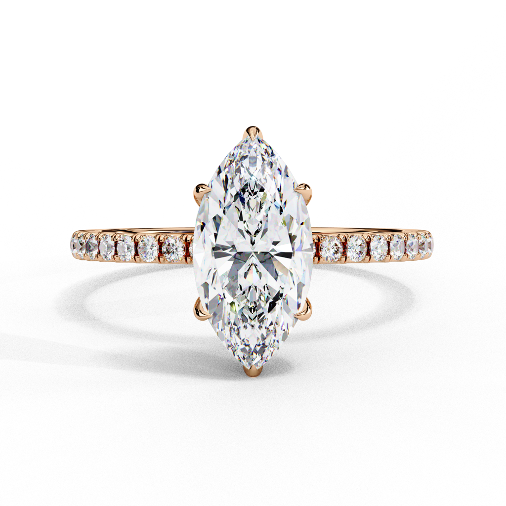 1.72Ct Marquise Cut Lab Grown Diamond Engagement Ring : ZY-024