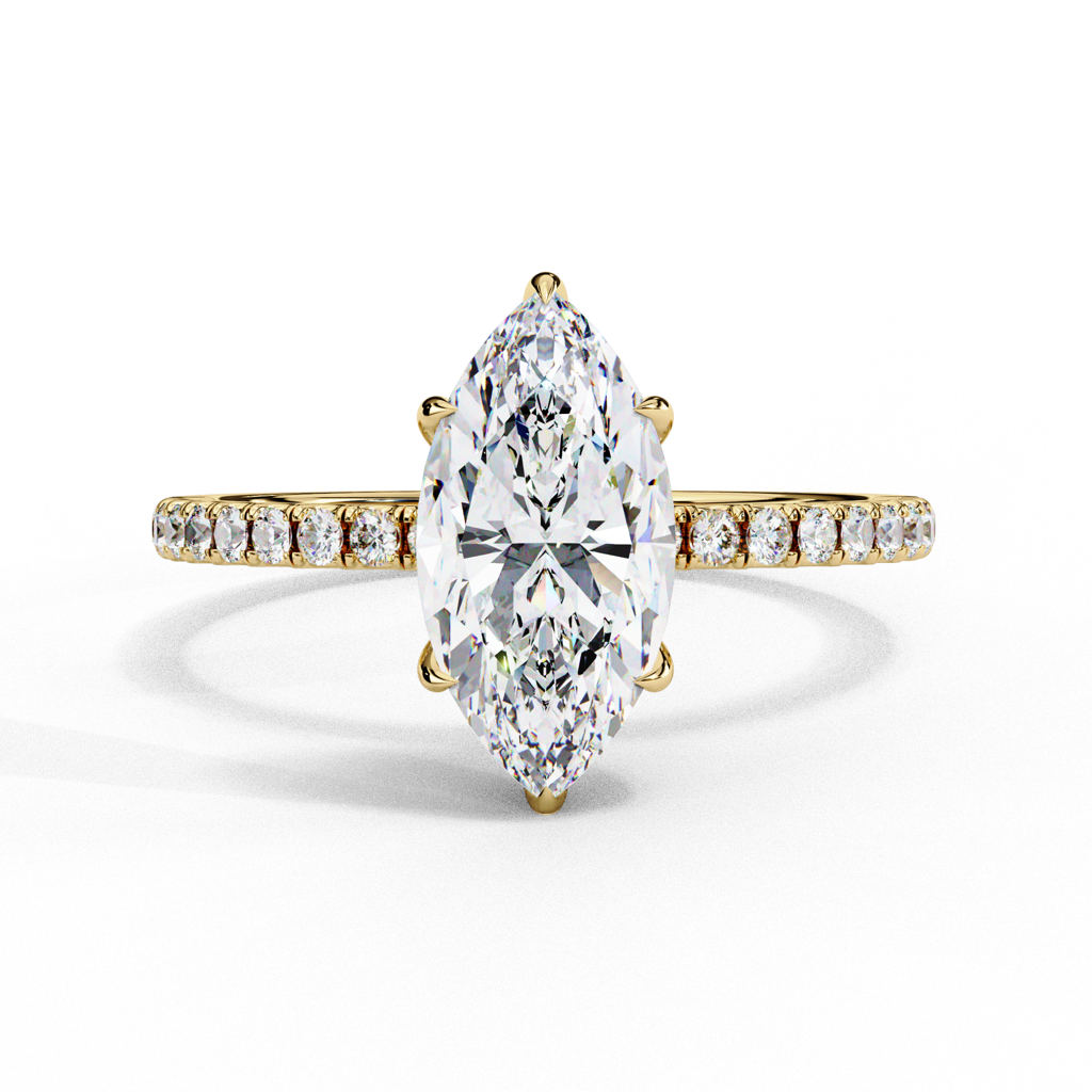 1.72Ct Marquise Cut Lab Grown Diamond Engagement Ring : ZY-024