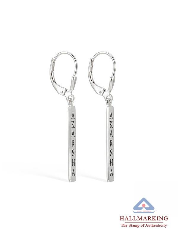 Personalized Engraved Tag Earrings : CER10SL