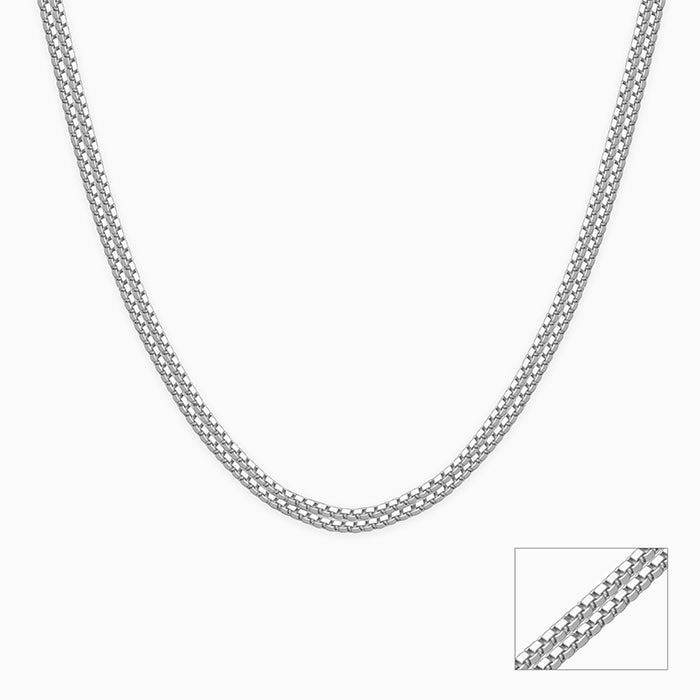 925 Silver Double Box Chain For Him|Chains For Men & Boys|With Certificate Of Authenticity And 925 Stamp |6 Months Wa : CH0277
