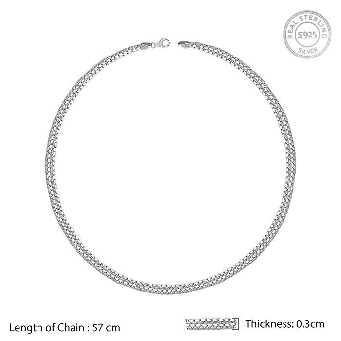 925 Silver Double Box Chain For Him|Chains For Men & Boys|With Certificate Of Authenticity And 925 Stamp |6 Months Wa : CH0277