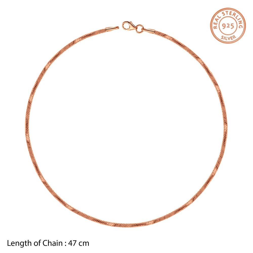 925 Silver Rose Gold Slim Snake Chain|Gifts For Women And Girls | With Certificate Of Authenticity And 925 Stamp | 6  : CH0328